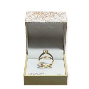 Charter Club Gold Plated Cubic Zirconia Ring Set - Size 8